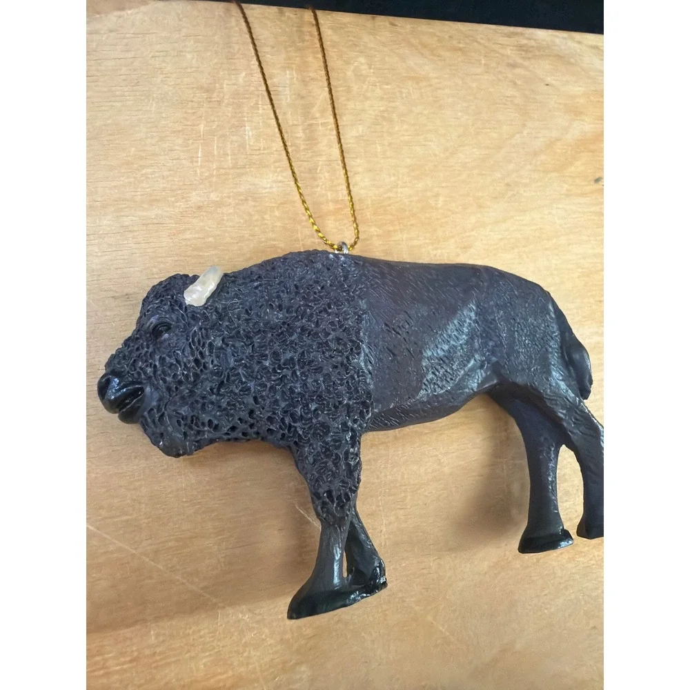 American Bison Buffalo Christmas Ornament Wildlife Western Rustic Figurine Brown